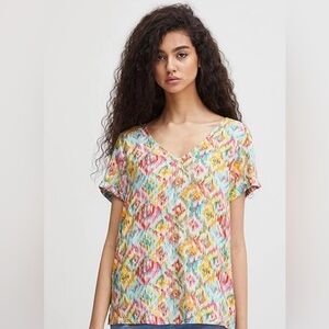 ICHI “IHVERA” MULTICOLOUR BLOUSE 20” PTP